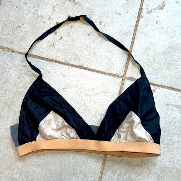 Chic VPL swimwear Small adjustable bikini bra top Colorblock jewel tones - Picture 1 of 5